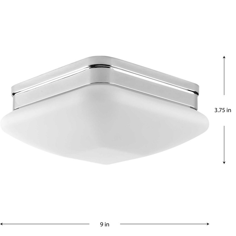 Plafonnier encastré 2 lumières Nason, H 4,8 po x l 9 po x P 9 po