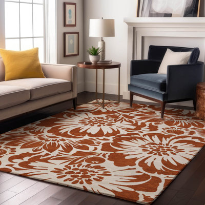 Premium Machine Washable Cerrito AMF551 Paprika Rug