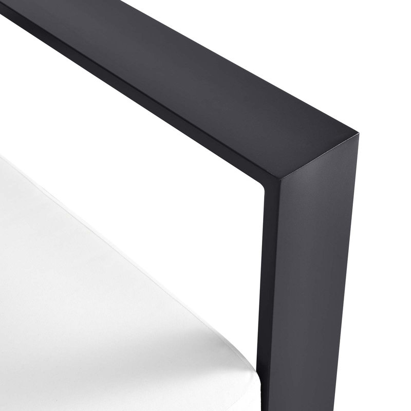 Modway Tahoe Outdoor Patio Powder-Coated Aluminum Modular Left-Facing Loveseat, White, Right Hand Facing
