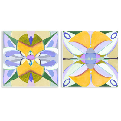 Ensemble de 2 plaques murales Kaleidoscopic Revival Hues, design par Melissa Wang