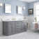 Bruning 72" Carrara Quartz Countertop Bath Vanity with Mirror