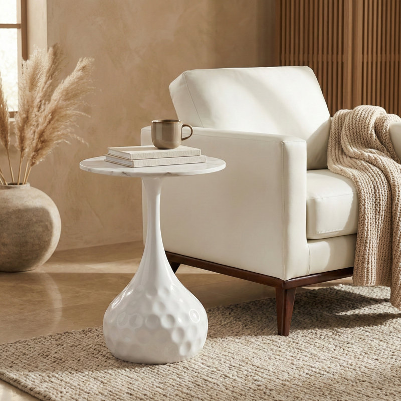  Table d'appoint moderne Hada Collection, Blanc