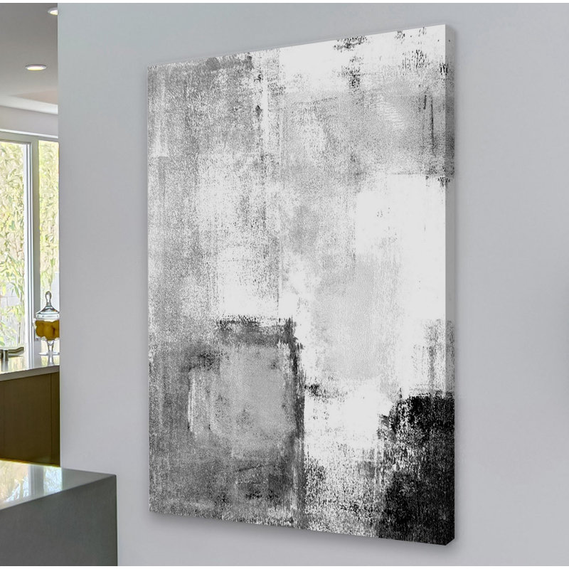 Art moderne gris et bleu II 2PT47722, H 24 po x l 16 po x P 1,5 po