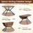 Folding Dining Table 47'' Extendable Round Kitchen Table w/Drop Leaves for Home-1550460981
