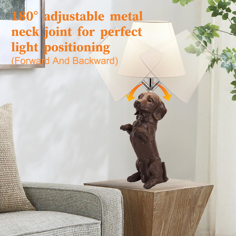 Dachshund Resin Table Lamp, Brown