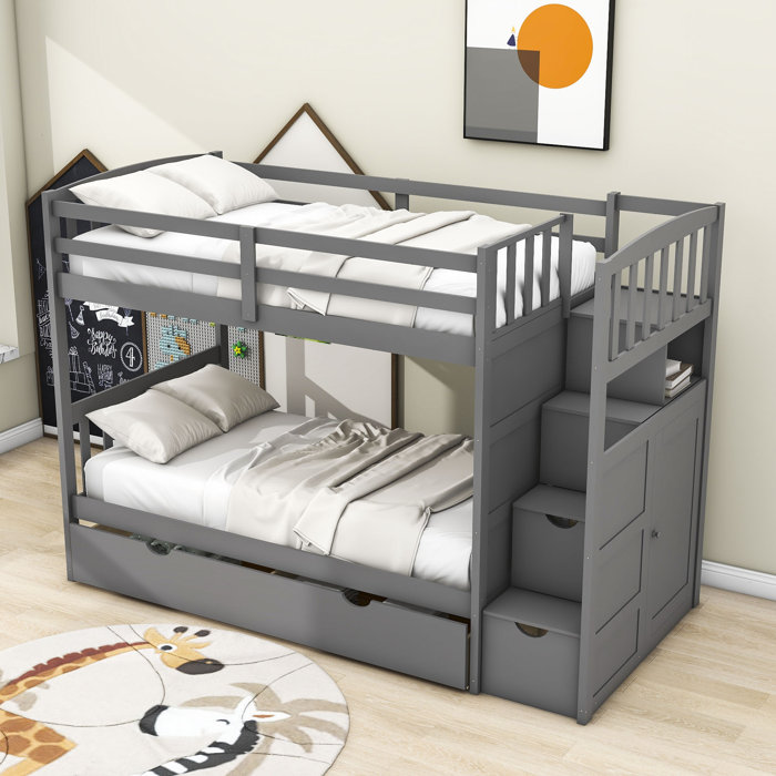 Viv + Rae Blassingame Kids Twin Over Full Bunk Bed with Drawers ...