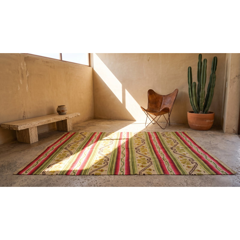 Antique Zapotec Mexico Flat Weave Rug