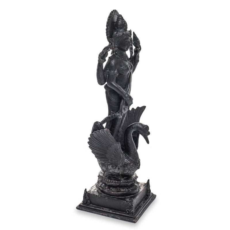 Antiqued Of Hindu Goddess Of Knowledge Figurine