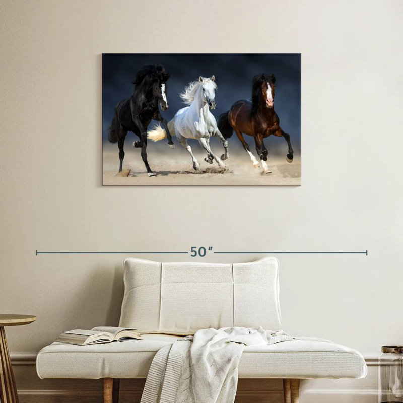 Trois chevaux ludiques Brampt, H 24 po x l 36 po