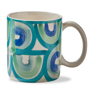 Watercolor Arch Mug Blue Ceramic Everyday 16 Oz