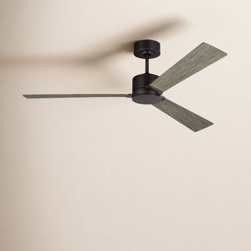 Rozzen Downrod Ceiling Fan, Gray Weathered, 52", Aged Pewter
