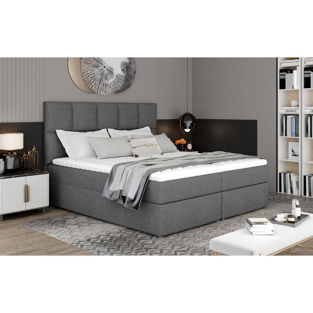 Boxspringbett Gillum mit Topper und Bettkasten