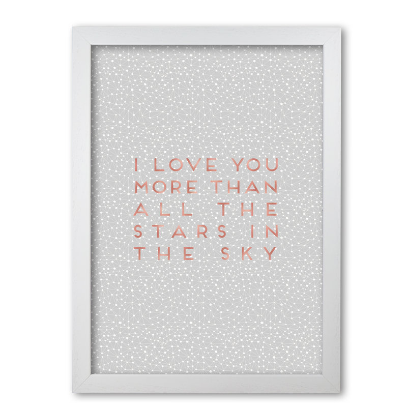 I Love You - Print, White Grain Frame, 60 cm H x 42 cm W x 5 cm D