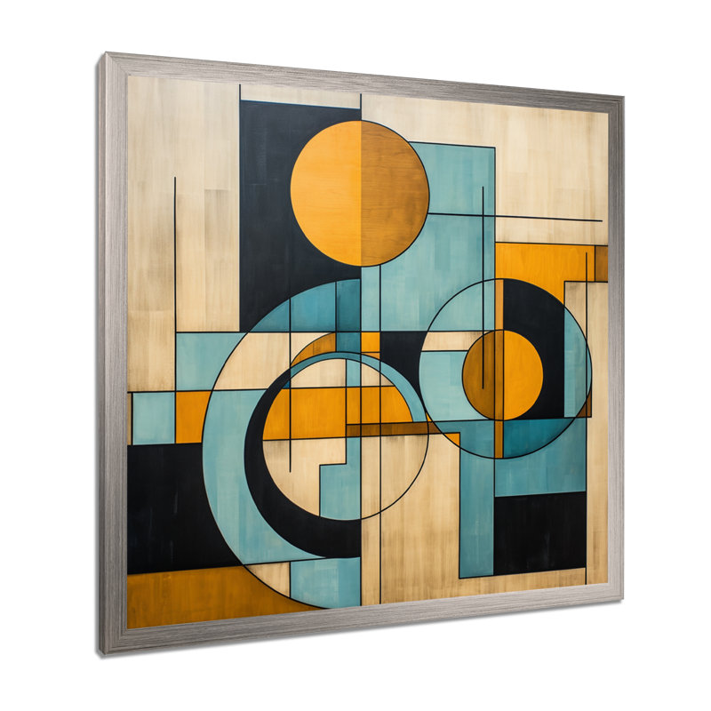 «Serendipity Abstract Mid-Century Geometrics», art abstrait sur toile Mid-Century, H 24 po x l 24 po x P 1 po