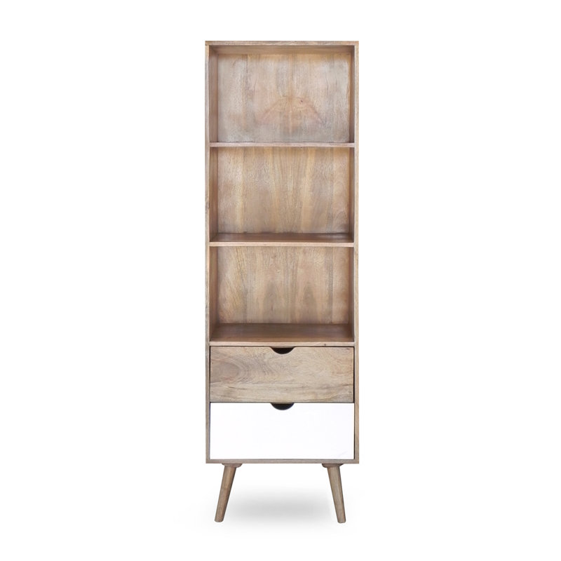 Rousseau 180cm H x 55cm W Solid Wood Standard Bookcase, White