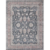 Hand Knotted Wool Area Rug in Dark Green And Rust