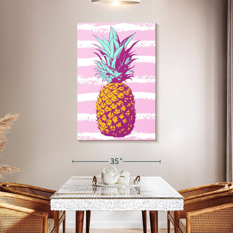 Yarlin Pastel Stripes Pineapple, 48" H x 32" W