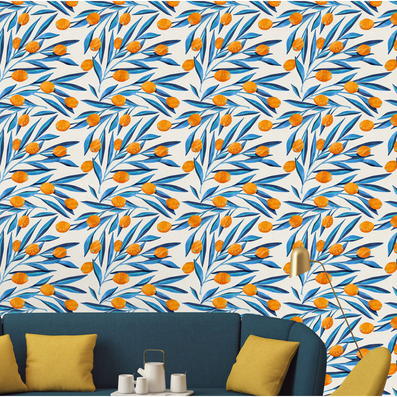 Rouleau de papier peint adhésif Piltzville Kumquat, L 16,67 po x l 25 po