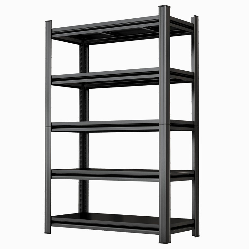Étagère de rangement à 5 niveaux, étagère réglable en métal 2200 lb, noir, nécessite un assemblage