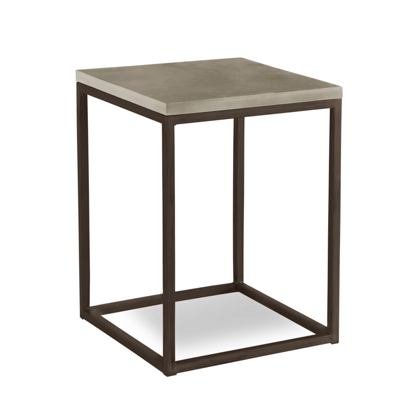 Chaplin Solid Wood End Table, Pickled Oak, Marrone Antico