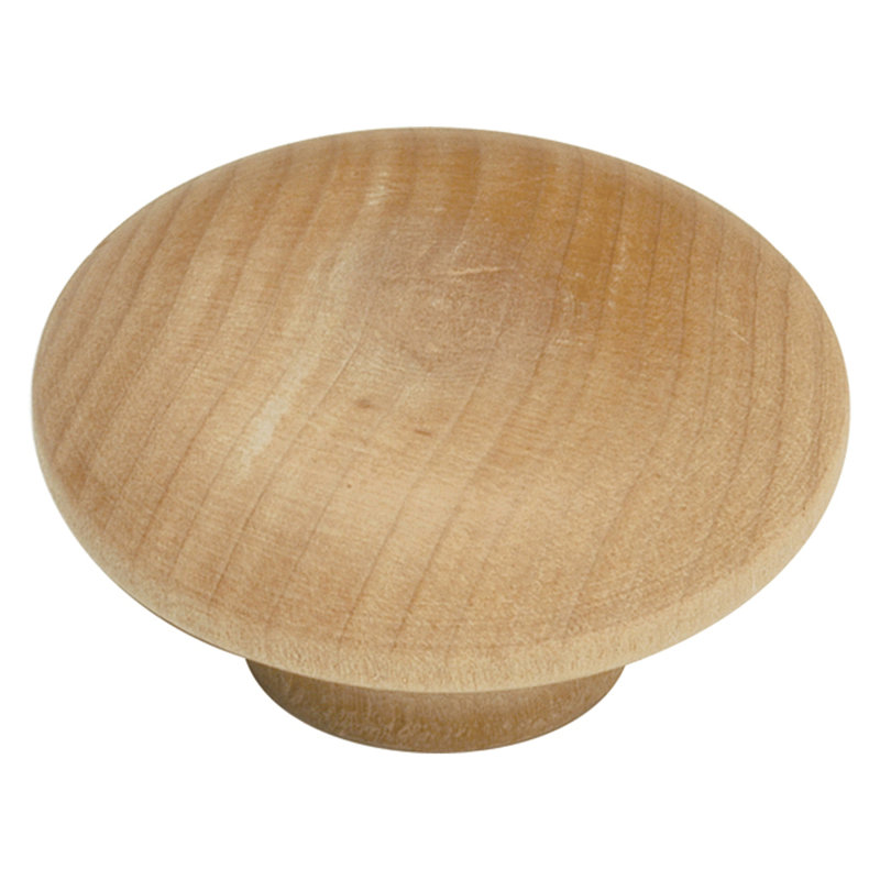 Unfinished Natural Wood Round Cabinet Knob with Mounting Hardware