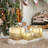 3-Piece Pre-Lit White Crackle Gift Box Set Holiday Decoration with Timer