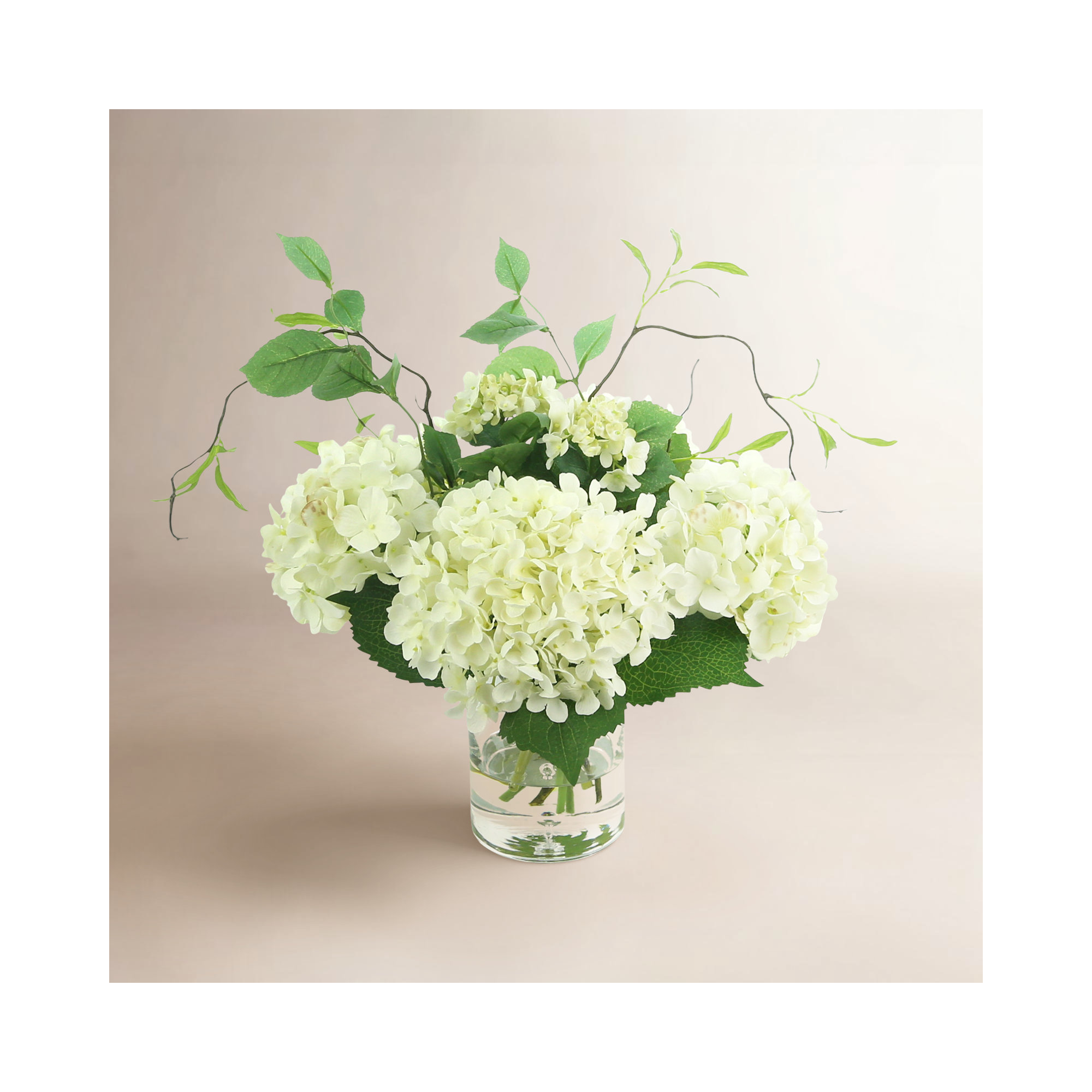 Faux Hydrangea Centerpiece in Vase