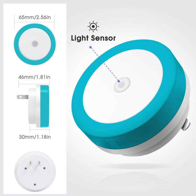 Azure Ice Night Light With Automatic Sensor And Housing, Azure 