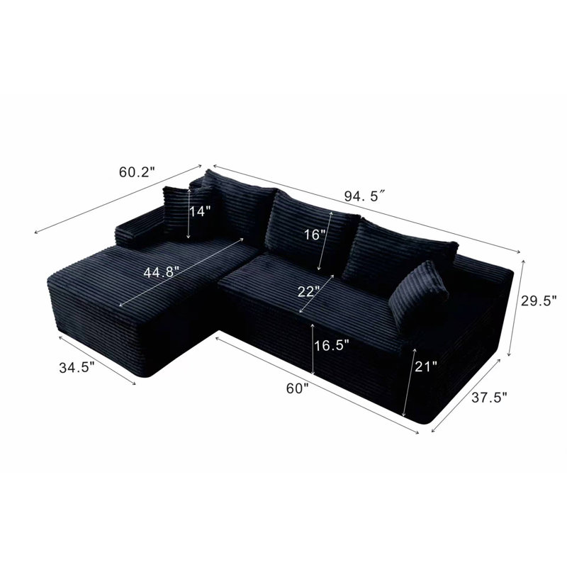 Canapé modulaire Boneless 94,5 po Cloud