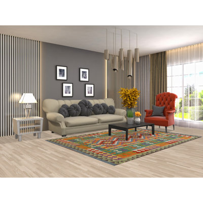 Tapis oriental en laine South Western Kilim 6 x 8