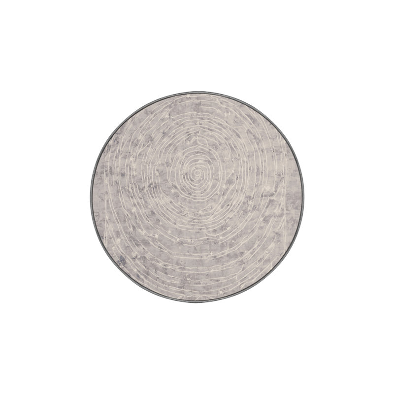 Machine Washable Gray Area Rug, Round 8'