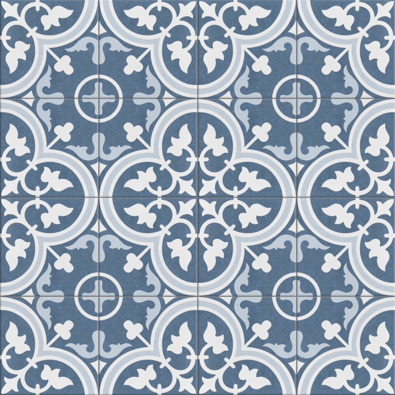 Carreau de porcelaine à motif de mur et de sol 10 po x 10 po Arte Clover, Arctique