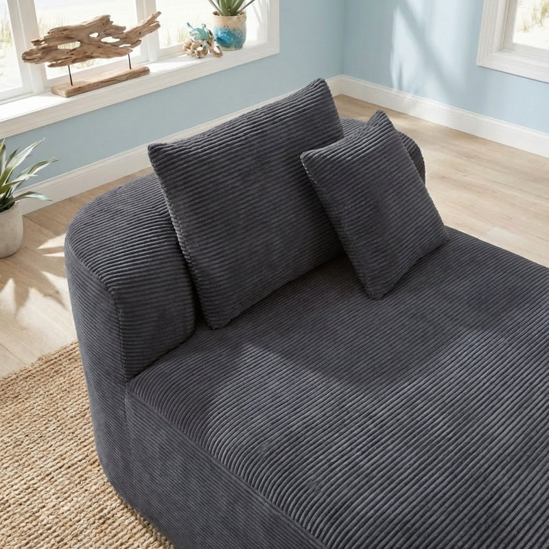 Méridienne de 67,3 po pour l'intérieur, surdimensionné, canapé-lit sans dossier, fauteuils de lecture à assise profonde, fauteuils confortables pour le salon, aucun assemblage requis