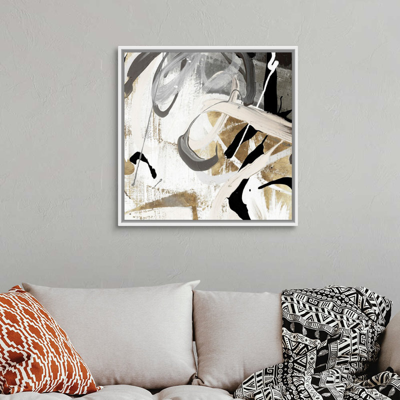 " Tangled I " Painting Print, Floater Framed Canvas, Natural, 25.25" H x 25.25" W