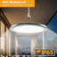 Paquet de 6 lumières à DEL haute hauteur UFO 150W, 30000LM, lumière du jour 6000K, prise américaine, IP65, lumières commerciales étanches pour entrepôt, usine, atelier, garage et grange, fixation au plafond, prêt à l'emploi-124844075