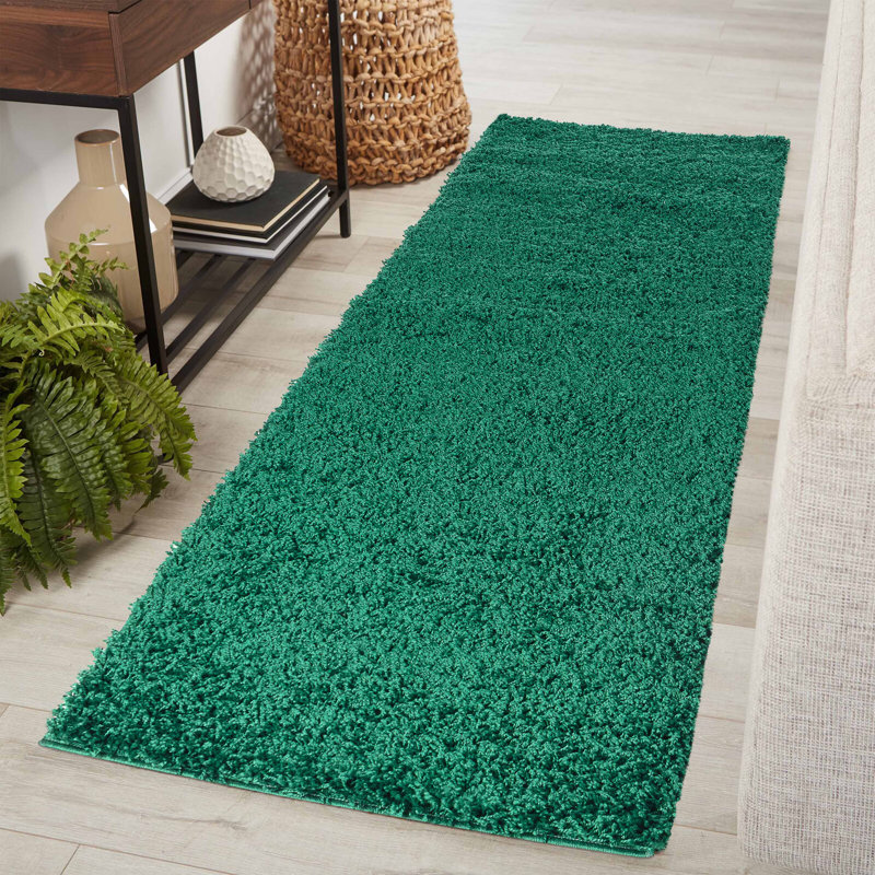 Esterly Solid Colour Shag Area Rug, Runner 60 x 220cm
