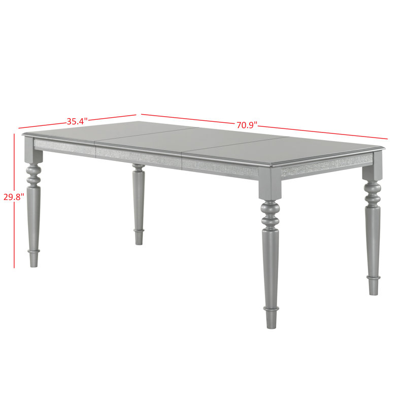 Madigan Solid Wood Base Dining Table, Silver