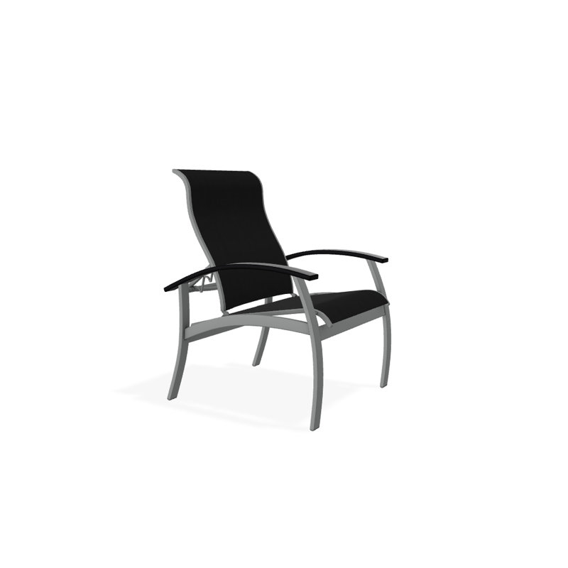 Chaise de patio Askar, Noir 5D Sunbrella®, Noir, Graphite texturé