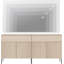 Grande armoire de 63 po, conception cannelée 2 en 1 - Buffet de rangement spacieux à 4 portes pour la cuisine, la salle à manger ou le salon - Bar à café en bois et armoire à vin-1126536051