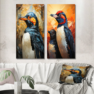 Curious Penguins Snowy Wonders - Penguin Metal Prints Set Of 2