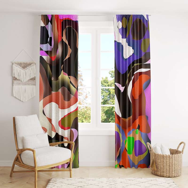 Semi Sheer Curtain Pair, 20" W x 52" L
