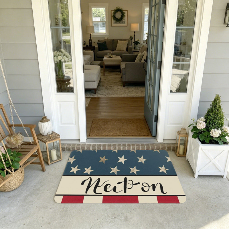Tapis rectangulaire rétro 20 pi x 32 po Vintage National Patriotic Garden