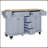 Kitchen Island with Rubber Wood Countertop, Mobile Cart on 5 Wheels with Storage Cabinet and 5 Drawers for Dining Room-1672839482