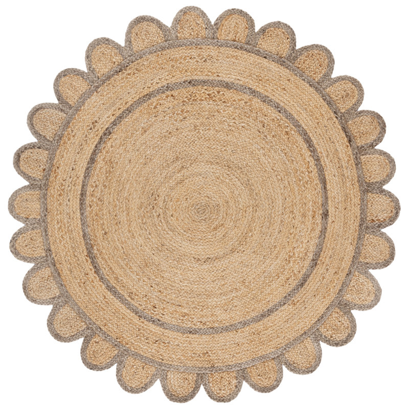 Tapis d'intérieur en jute tissé à la main Natural Fiber, Rond 6 pi