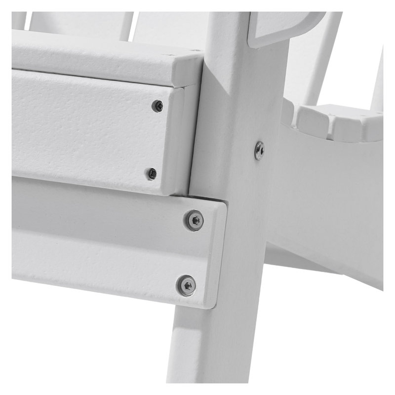 Ensemble de 2 chaises pliantes blanches Adirondack en plastique PEHD toutes saisons pour jardin et foyer