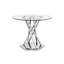 Ensemble de table de salle à manger ronde 47,2 "pour 4, 5 pièces, ensemble de table de salle à manger en verre trempé avec 4 chaises rembourrées en velours, pour cuisine, appartement-325437576-334343148-334343146
