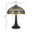 Lampe de table 120 watts Tiffany avec base gravée, multicolore