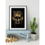 Gold Skull With Headphones - Floater Frame Print-63717056-63717059