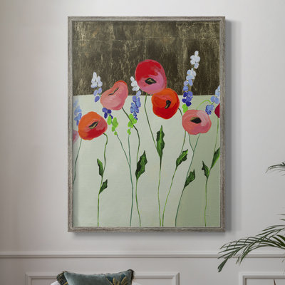 «Poppy Party», reproduction encadrée - bois massif