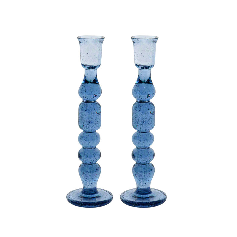 Provence Candlestick Set/2, 9" H x 2.5" W x 2.5" D, Chambray